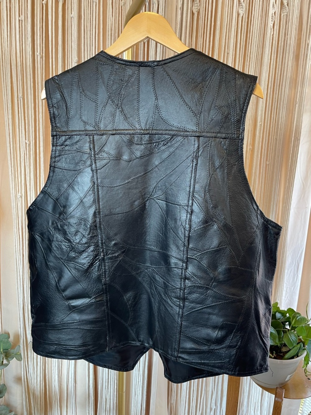 Navarre Leather Company vintage Route 66 patchwork leather biker vest - Picture 13 of 15